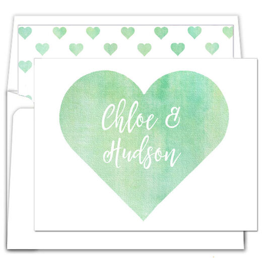 Heart Watercolor Folded Note Cards